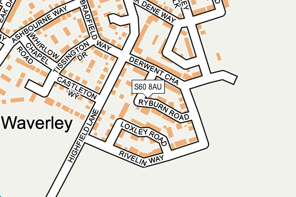 S60 8AU map - OS OpenMap – Local (Ordnance Survey)