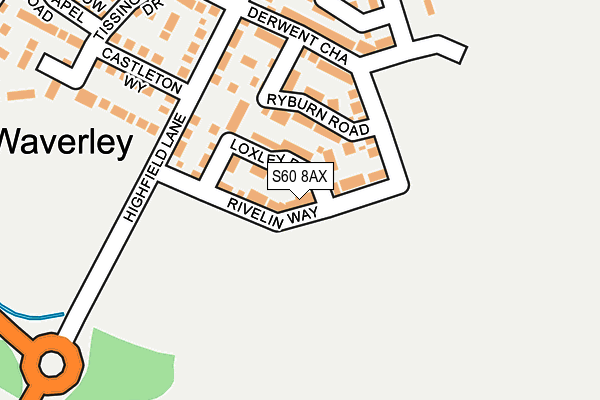 S60 8AX map - OS OpenMap – Local (Ordnance Survey)