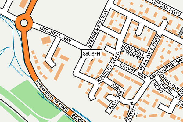 S60 8FH map - OS OpenMap – Local (Ordnance Survey)