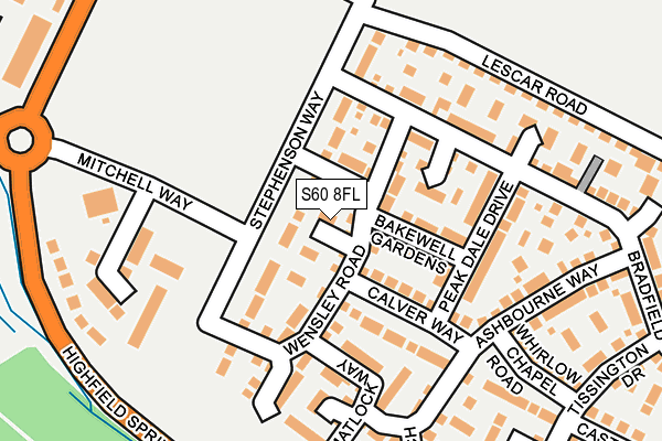 S60 8FL map - OS OpenMap – Local (Ordnance Survey)