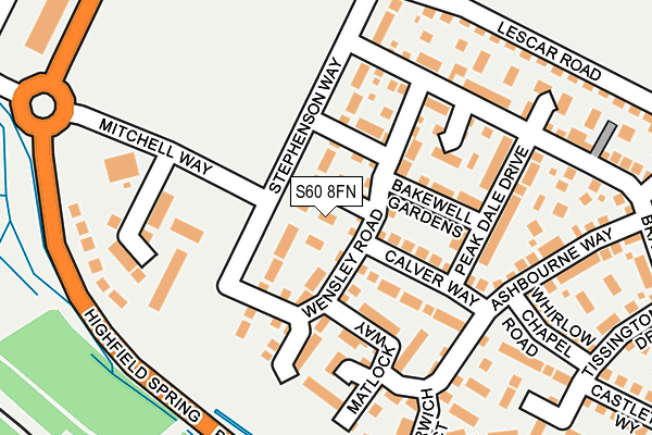 S60 8FN map - OS OpenMap – Local (Ordnance Survey)