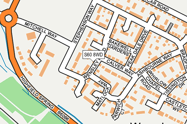 S60 8WD map - OS OpenMap – Local (Ordnance Survey)