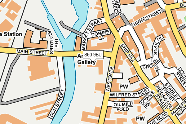 S60 9BU map - OS OpenMap – Local (Ordnance Survey)