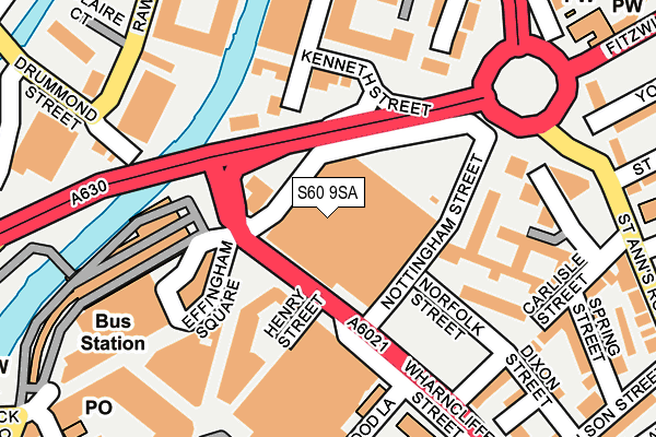 S60 9SA map - OS OpenMap – Local (Ordnance Survey)