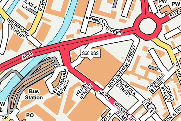 S60 9SS map - OS OpenMap – Local (Ordnance Survey)