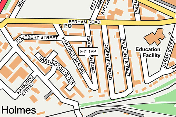 S61 1BP map - OS OpenMap – Local (Ordnance Survey)