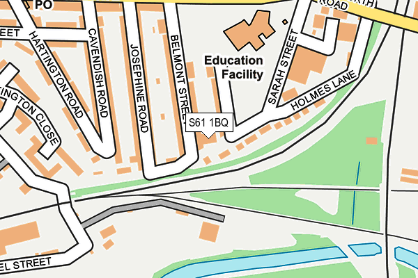 S61 1BQ map - OS OpenMap – Local (Ordnance Survey)