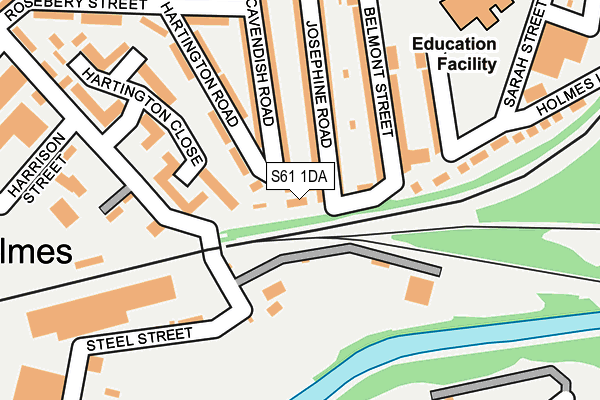 S61 1DA map - OS OpenMap – Local (Ordnance Survey)
