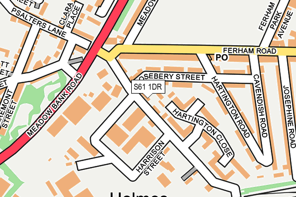 S61 1DR map - OS OpenMap – Local (Ordnance Survey)