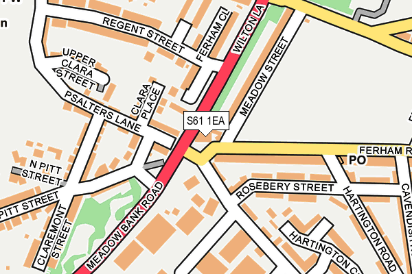 S61 1EA map - OS OpenMap – Local (Ordnance Survey)