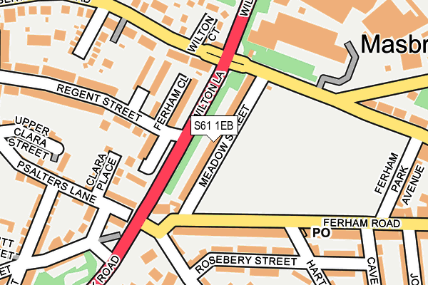S61 1EB map - OS OpenMap – Local (Ordnance Survey)