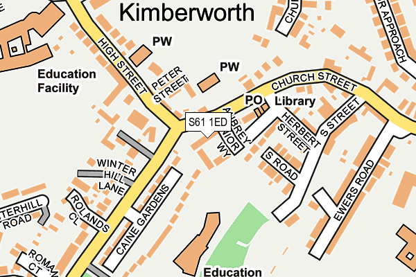 S61 1ED map - OS OpenMap – Local (Ordnance Survey)