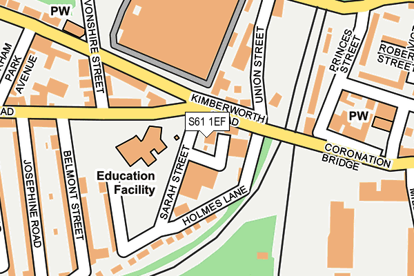S61 1EF map - OS OpenMap – Local (Ordnance Survey)