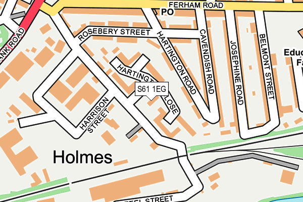 S61 1EG map - OS OpenMap – Local (Ordnance Survey)