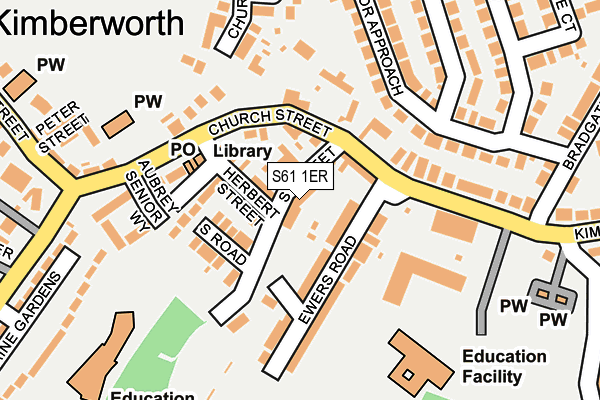 S61 1ER map - OS OpenMap – Local (Ordnance Survey)