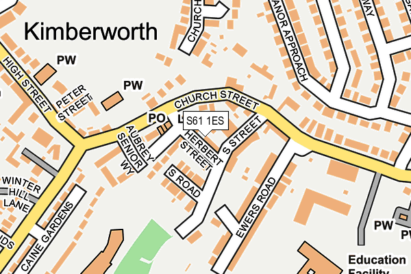 S61 1ES map - OS OpenMap – Local (Ordnance Survey)