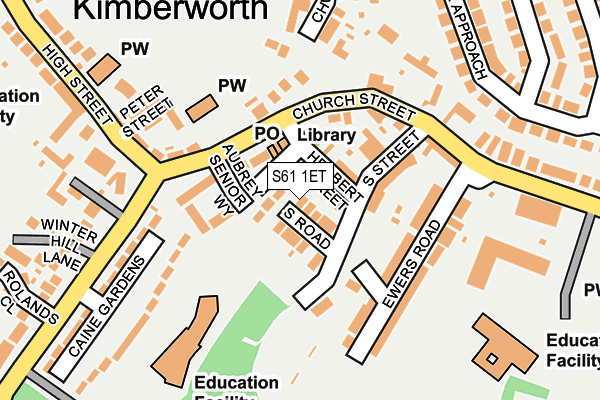 S61 1ET map - OS OpenMap – Local (Ordnance Survey)