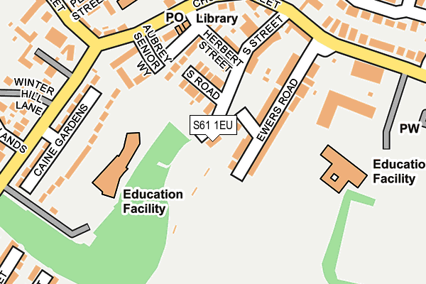 S61 1EU map - OS OpenMap – Local (Ordnance Survey)