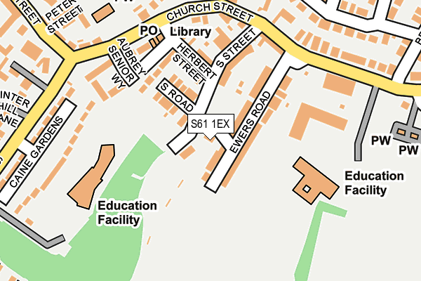 S61 1EX map - OS OpenMap – Local (Ordnance Survey)