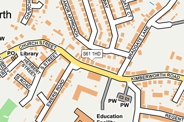 S61 1HD map - OS OpenMap – Local (Ordnance Survey)