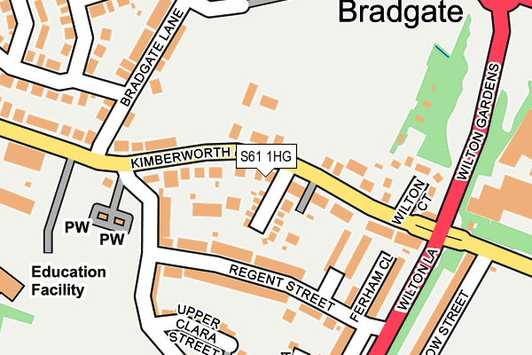 S61 1HG map - OS OpenMap – Local (Ordnance Survey)
