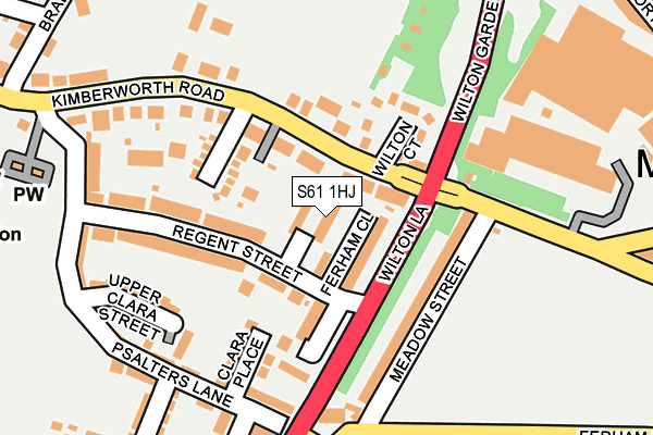 S61 1HJ map - OS OpenMap – Local (Ordnance Survey)