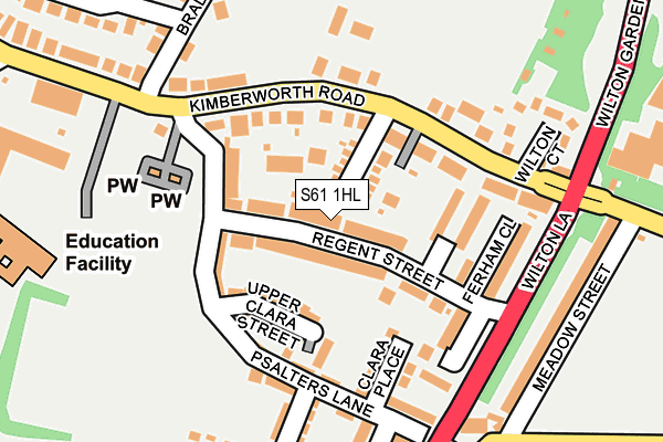 S61 1HL map - OS OpenMap – Local (Ordnance Survey)