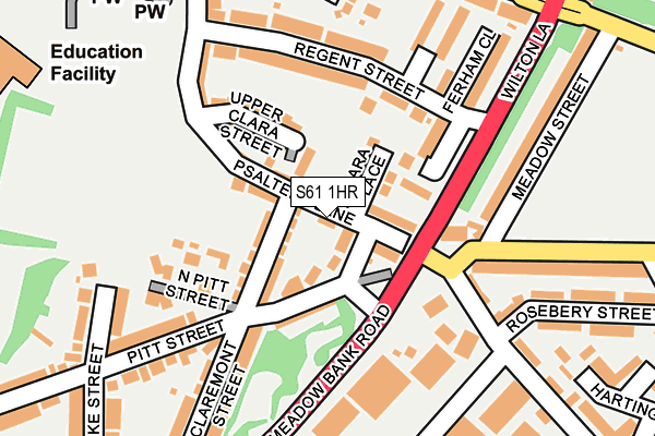 S61 1HR map - OS OpenMap – Local (Ordnance Survey)
