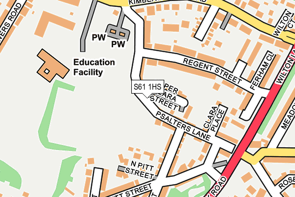 S61 1HS map - OS OpenMap – Local (Ordnance Survey)