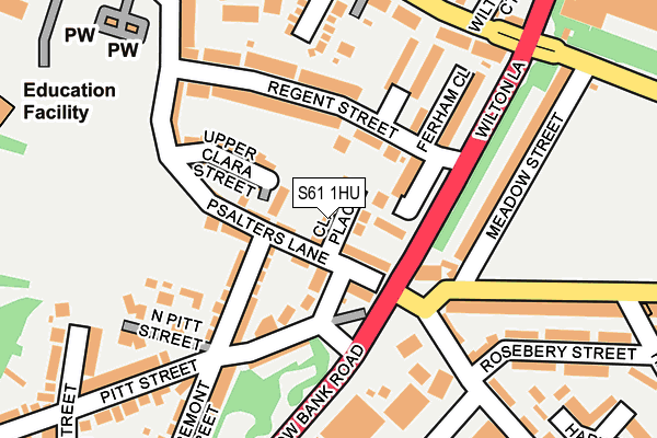 S61 1HU map - OS OpenMap – Local (Ordnance Survey)