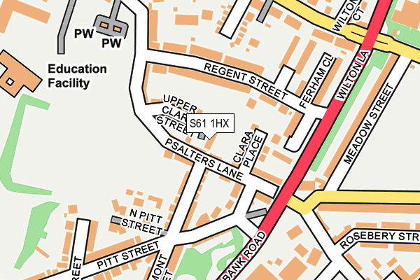 S61 1HX map - OS OpenMap – Local (Ordnance Survey)