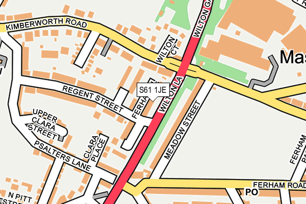 S61 1JE map - OS OpenMap – Local (Ordnance Survey)