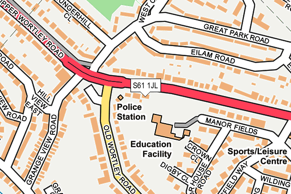 S61 1JL map - OS OpenMap – Local (Ordnance Survey)