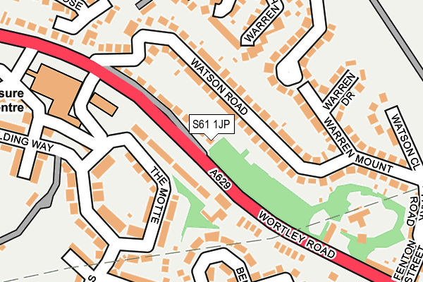 S61 1JP map - OS OpenMap – Local (Ordnance Survey)