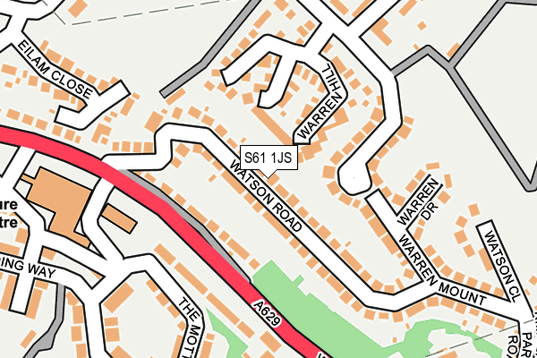 S61 1JS map - OS OpenMap – Local (Ordnance Survey)