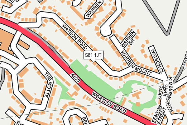 S61 1JT map - OS OpenMap – Local (Ordnance Survey)