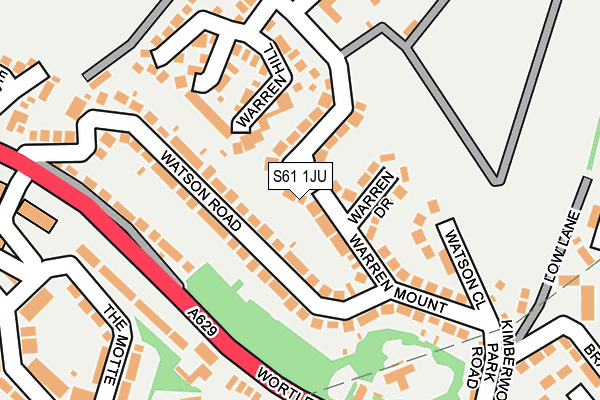 S61 1JU map - OS OpenMap – Local (Ordnance Survey)