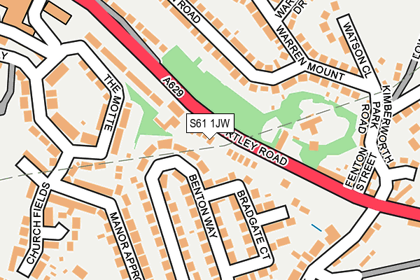 S61 1JW map - OS OpenMap – Local (Ordnance Survey)
