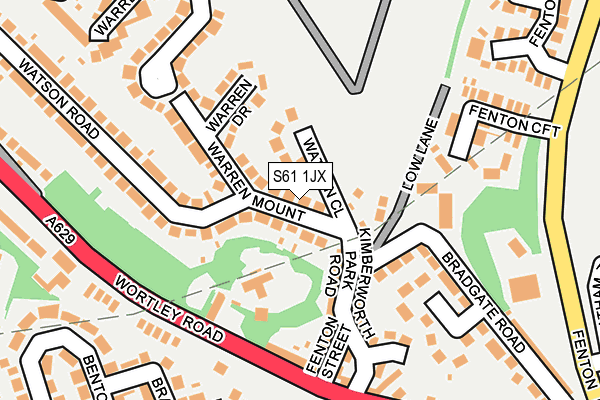 S61 1JX map - OS OpenMap – Local (Ordnance Survey)