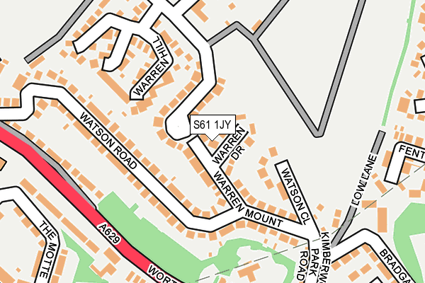 S61 1JY map - OS OpenMap – Local (Ordnance Survey)