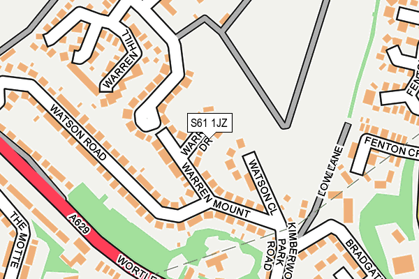 S61 1JZ map - OS OpenMap – Local (Ordnance Survey)