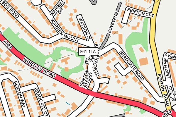 S61 1LA map - OS OpenMap – Local (Ordnance Survey)