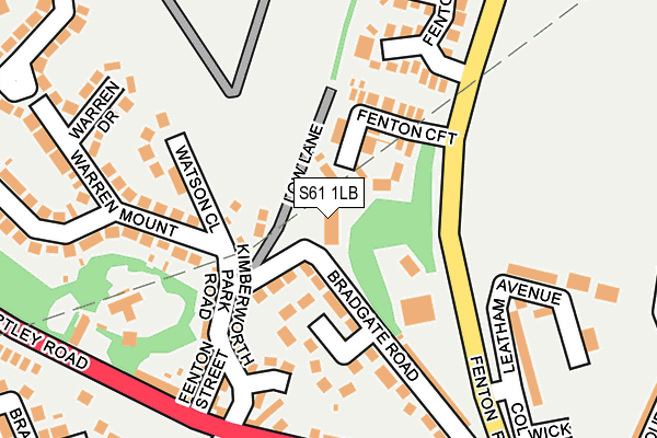 S61 1LB map - OS OpenMap – Local (Ordnance Survey)