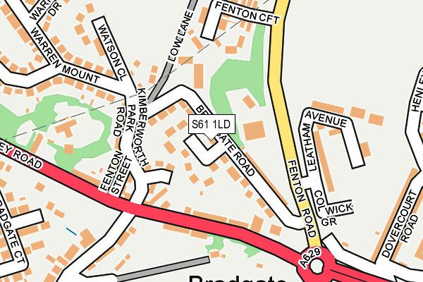 S61 1LD map - OS OpenMap – Local (Ordnance Survey)