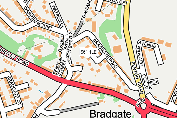 S61 1LE map - OS OpenMap – Local (Ordnance Survey)