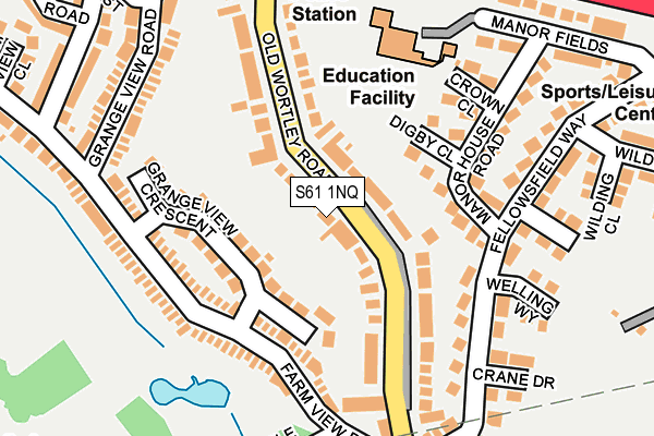 S61 1NQ map - OS OpenMap – Local (Ordnance Survey)
