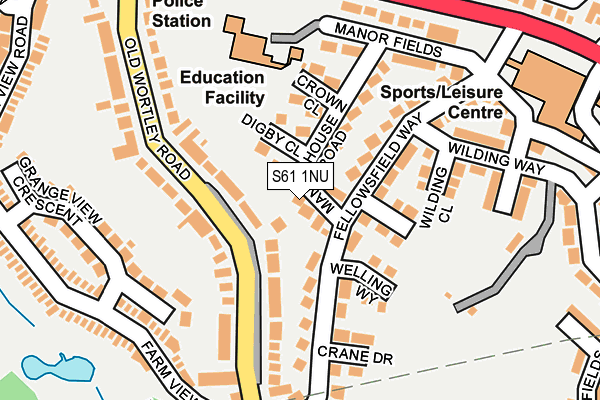 S61 1NU map - OS OpenMap – Local (Ordnance Survey)