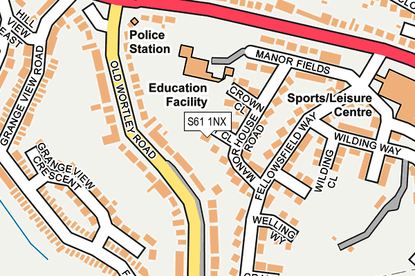 S61 1NX map - OS OpenMap – Local (Ordnance Survey)