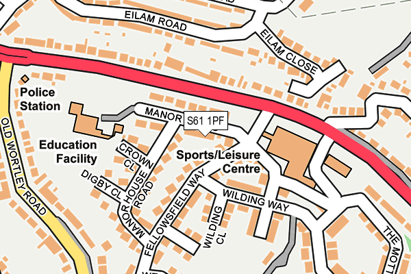 S61 1PF map - OS OpenMap – Local (Ordnance Survey)