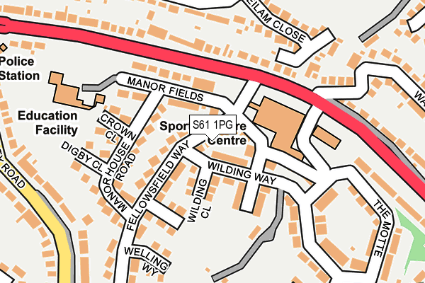 S61 1PG map - OS OpenMap – Local (Ordnance Survey)